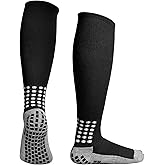Linkidea Kids Soccer Grip Socks (2 Pairs), Anti Slip Soccer Socks for Kids Age 6-9, Soccer Non Slip Socks with Grip Pads