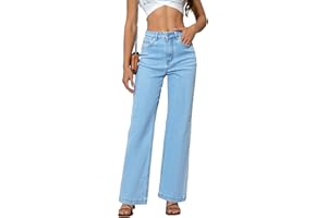 ETTELO Womens Jeans High Waisted Straight Leg Loose Stretchy Lightweight Tummy Control Trendy Jeans for Women 2025