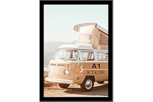 KTKDE A1 Black Modern Picture or Poster Frame,23.4x33 Poster Frame Black Woodgrain, Vertical & Horizontal Wall Hanging Large Picture Frame for Photos, Posters & Art Prints