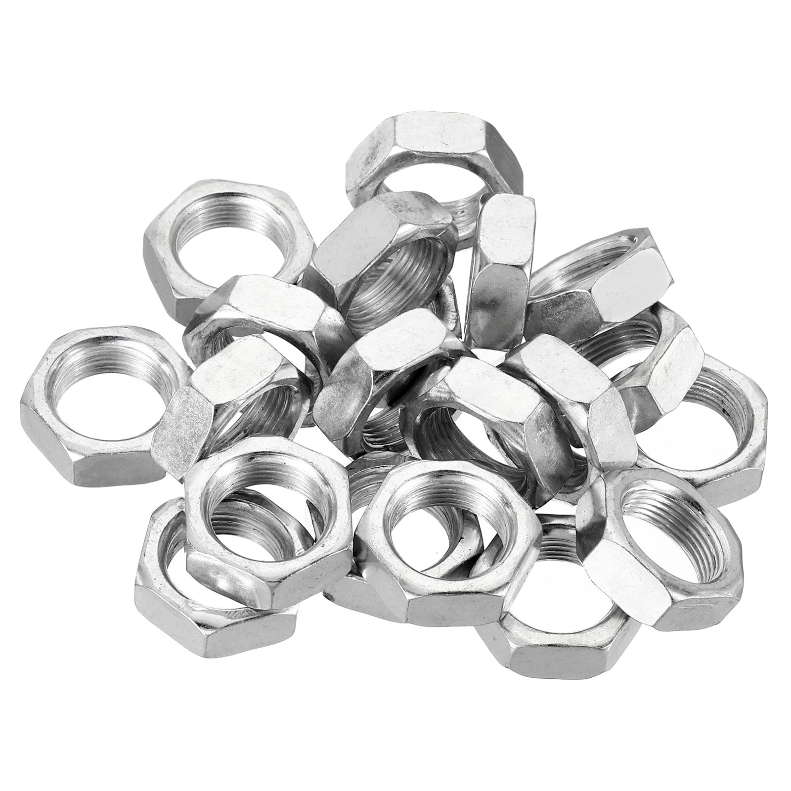 PATIKIL M16 x 1.0 Steel Hex Nuts, 20 Pack Metric Thread Zinc Plated Finished Hardware Nuts Screw Bolt Fasteners 8mm Height