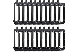 EOEXN 20 Pack Single Gang Low Voltage Mounting Bracket, Flush Mounting Wall Plate, Pass Through Wall Plates for Networking, HDMI, Coaxial Cables, Speaker Wires-Black
