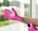 FRAMAR Pink Nitrile Gloves Small 100 Count Latex Free Disposable view 7