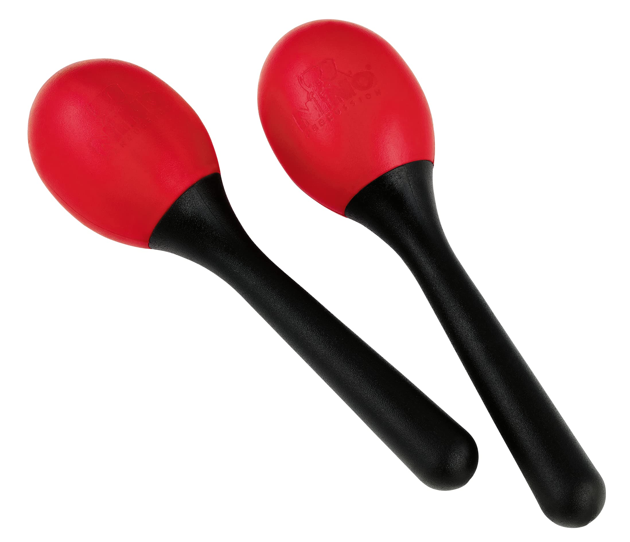 Nino Percussion Small Egg Maracas - 1 Pair Small Shaker for Children from 3 Years - Musical Instrument - Plastic, Black and Red (NINO569R)