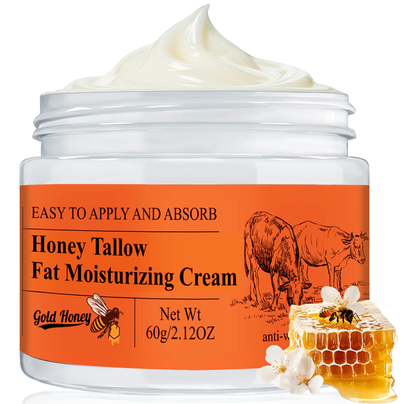 Balasoma Beef Tallow for Skin - Tallow and Honey Balm for Face Body - Contains Natural Plant Ingredients - Deep Moisturizing and Nourishing with Anti-aging Effects