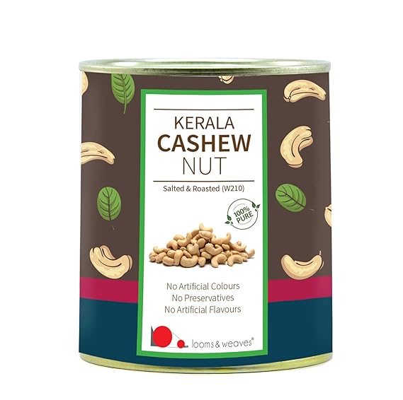 Looms & Weaves Roasted & Salted Cashew Nuts From Kerala 250 Gm