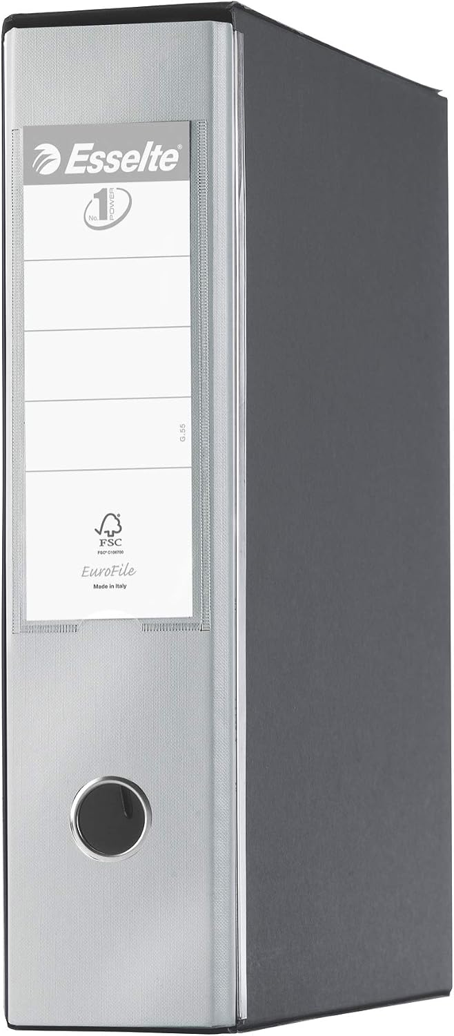 Esselte - RACCOGLITORE EUROFILE with Lever Mechanism Plastic Coated Cardboard,Grey,8 cm
