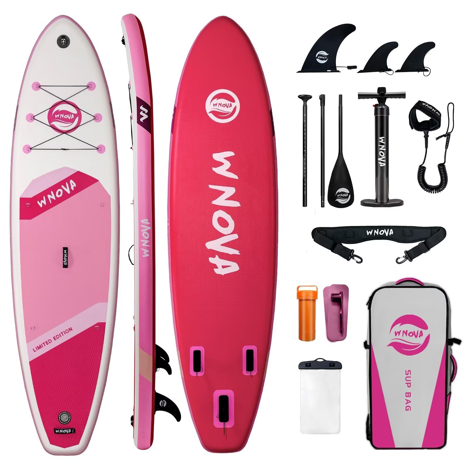 Photo 1 of ****PARTS ONLY*******WNOVA 11' x 34" Stand Up Inflatable Paddle Board with SUP Accessories and Camera Mount, Ultra-Light Inflatable Paddleboard, Extra Wide Blow Up Paddle Boards for Adults, Youth, Beginners, Pink Ocean
