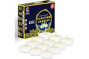 Candle Charisma White Floating Candles 3 Inch (Set of 12) – 8-Hour Dripless, Smokeless Burn with Natural Flickering Flame – Perfect for Weddings, Centerpieces, Pool Nights & Special Events