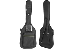 PPOPPO Bass Guitar Gig Bag & Electric Bass Guitar Case with Neck Fixed Strap, 0.35" Padding, Water-Resistant Oxford Fabric, Soft Guitar Backpack Case with Adjustable Shoulder Straps & Back Hanger Loop