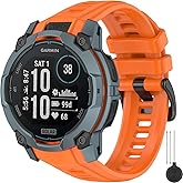 Miimall Silicone Band for Garmin Instinct 3/E 45mm Sport Strap, 22mm/26mm Waterproof Adjustable Watch Bracelet Replacement Wristband for Garmin Instinct 3 SOLAR/AMOLED for Men and Women