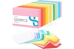 Koogel 1200PCS Index Cards 3x5, Colored Ruled Index Cards Bulk for Back To School, Heavy Notecards Memo Scratch Pad for Studying Teachers Classroom Note Taking Office College Supplies, 12 Colors