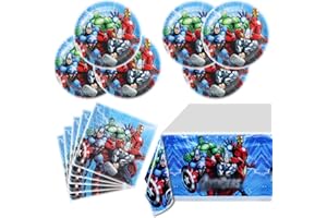 NF ORANGE 41 pcs Birthday Party Decorations Supplies,20 Plates + 20 Napkin + 1Tablecloth