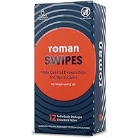Roman Swipes | Fast-Acting, Convenient, Over-The-Counter Wipes Increase Stamina, Formulated with 4% Benzocaine, Features Disc