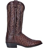 Dan Post Mens Pershing Ostrich Embroidered Pull On Round Toe Dress Boots Mid Calf - Brown