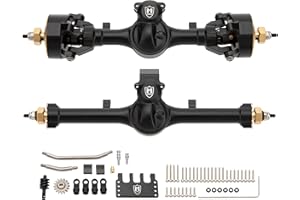 MEUS RACING 5mm ISO V2 SCX24 Axles with 3-Section CVD for Axial 1/24 SCX24 RC Crawler (Black)