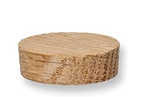 Pinehurst Crafts 1-Inch Oak Flat Head Plugs, Side/Face Grain, Great for Furniture, Tables, Chairs, Cabinetry and Crafts Projects, Pack of 20