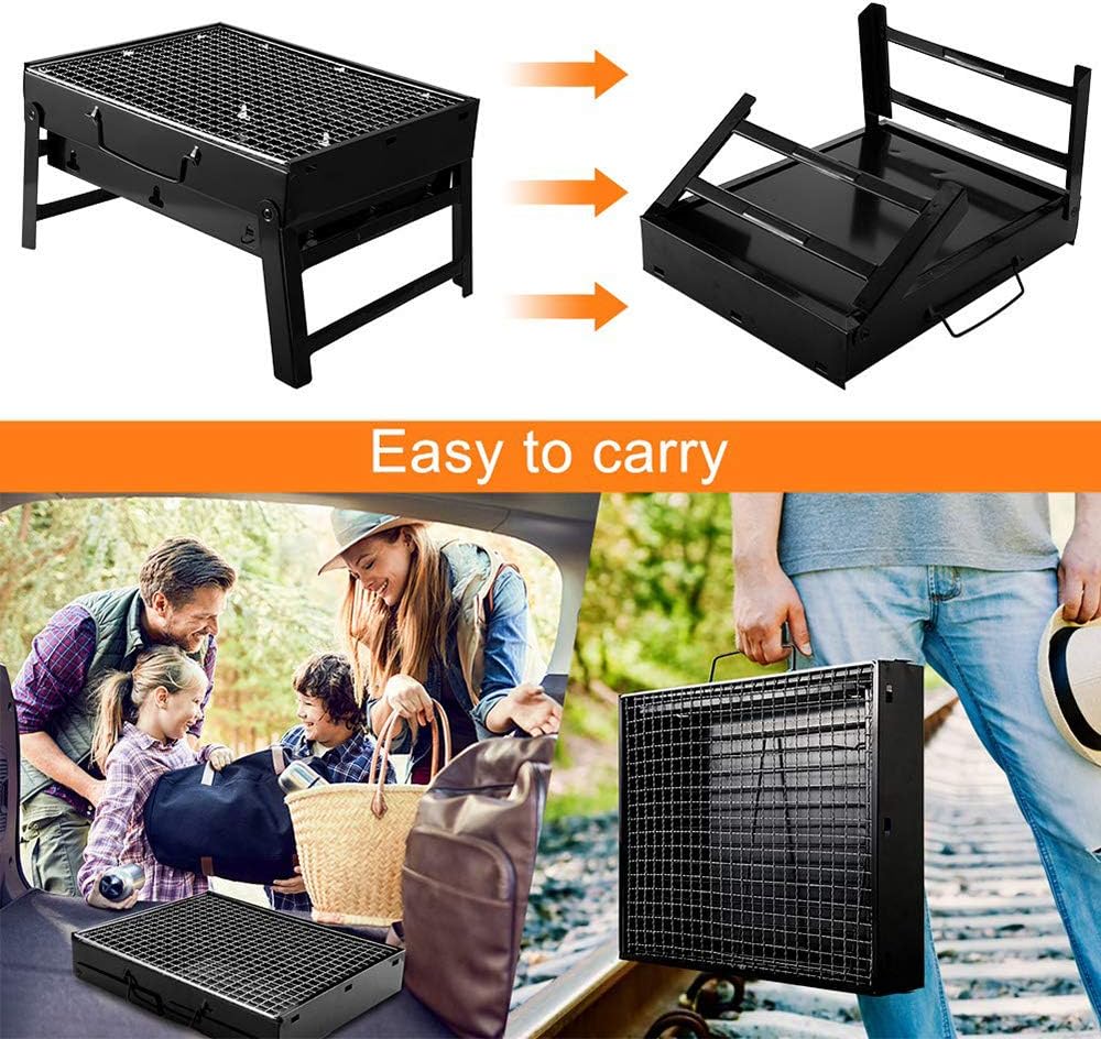 review TPSKY Charcoal Grill Portable BBQ Stainless Steel Folding Grill for Camping Travel