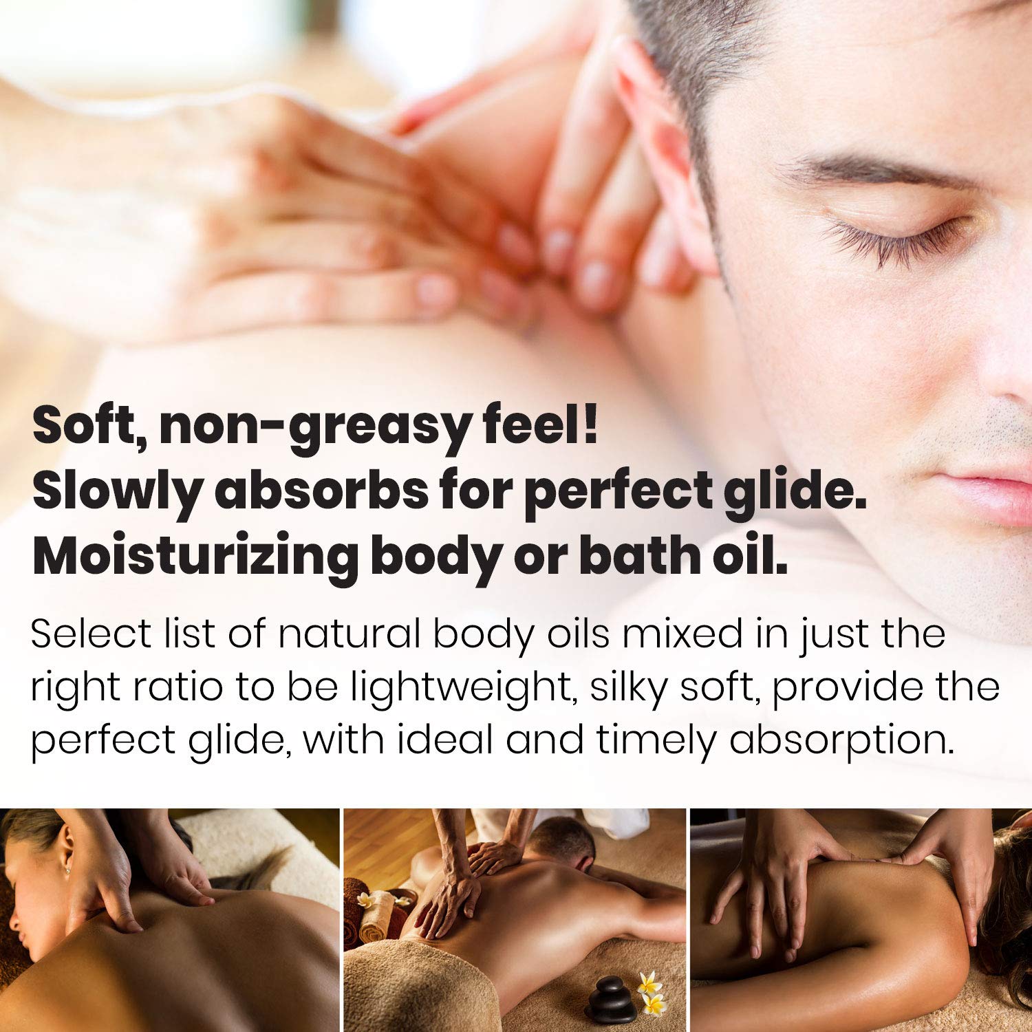 Skinsations - Vanilla Massage & Body Oil - LG | Lightweight & Silky Soft Blend of Edible Sweet Almond, Fractionated Coconut, Grapeseed & Jojoba Oils with Natural Vanilla Flavor for Him and Her: Health & Personal Care