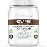 Whey Isolate Protein Powder Chocolate Meal Replacement Supplement for Lean Muscles 100% Low Cholesterol & Calorie-Low Carb Po