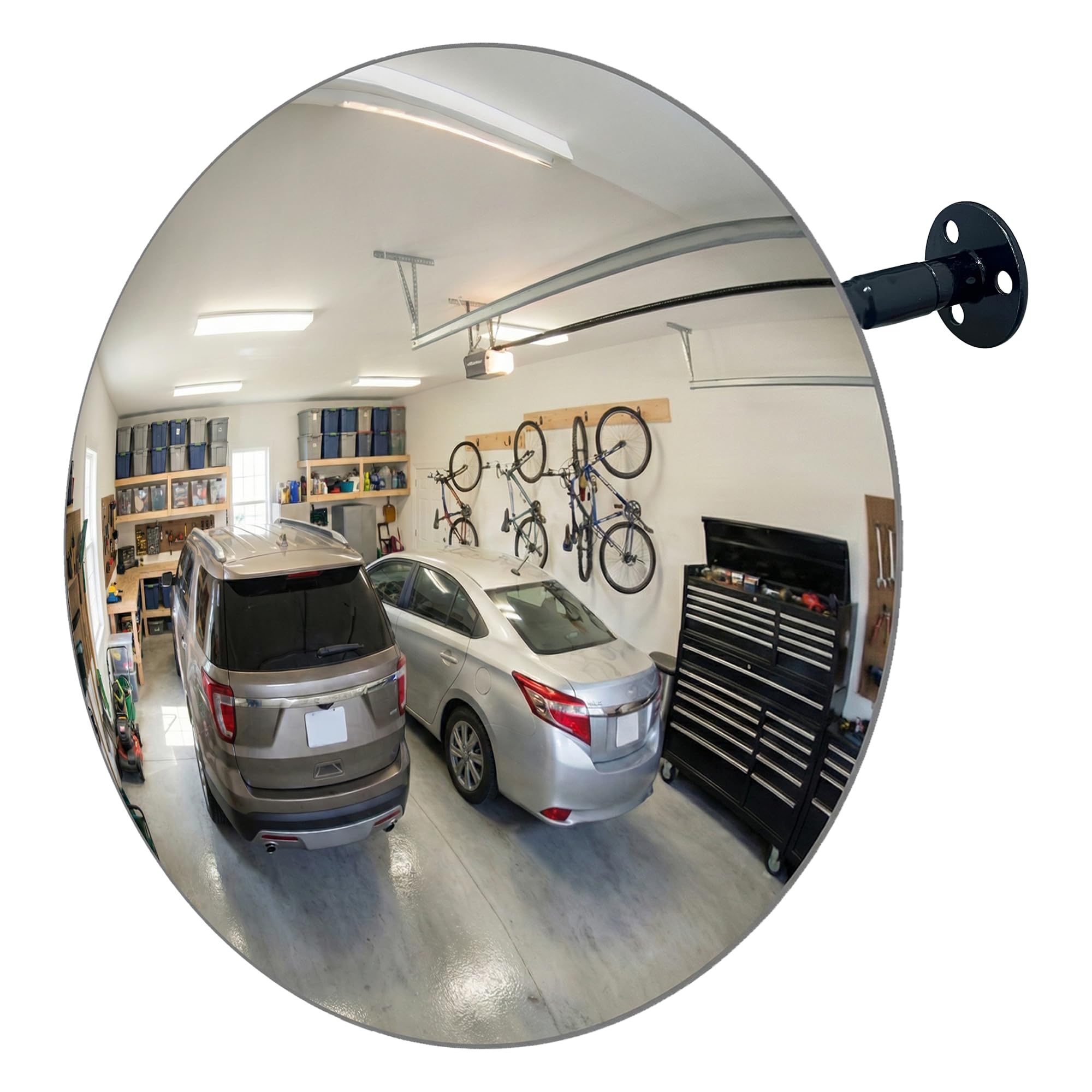 Photo 1 of 11.6 Inch Frameless 2mm Thick Acrylic Convex Mirror, Traffic Mirror for Garage & Driveway Safety, Wall Mount Corner Mirror for Blind Spots, Adjustable Wide Angle Security