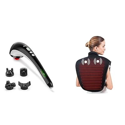 hand held back massager with heat and vibration Red Light Belt Back Massager Cordless,Vibration Massage With Power Bank  Portable