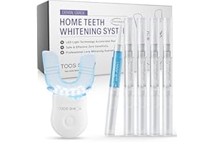 TOOS SHOW Teeth Whitening Kit for Sensitive Teeth,with 4 Carbamide Peroxide Pen & 1 Remineralization Pen,LED Accelerator Light Non,Tooth Whitener Professional Oral Care Gently Yet Effectively Removes Stains
