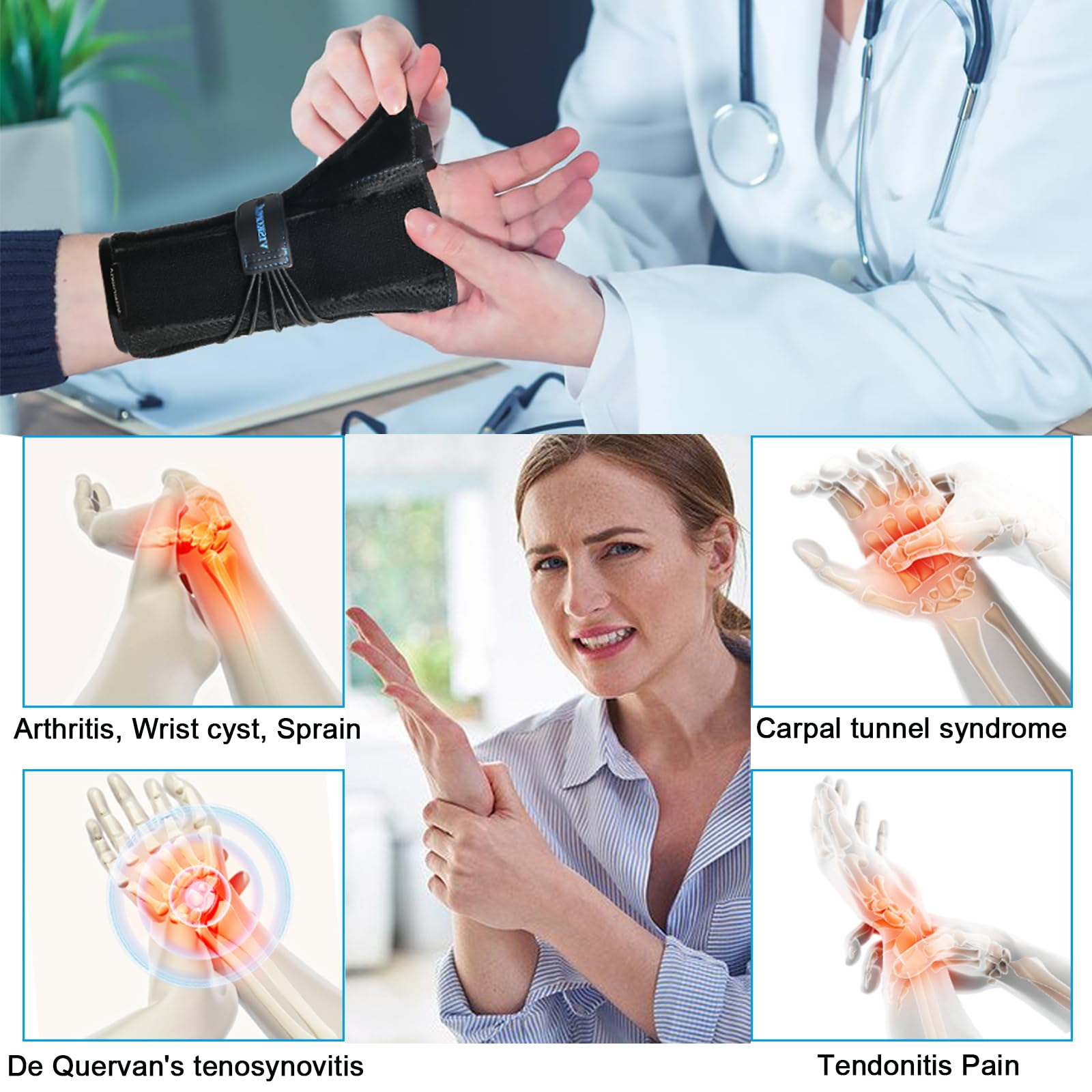 Mua Wrist Brace with Thumb Spica Splint Support for De Quervain's ...