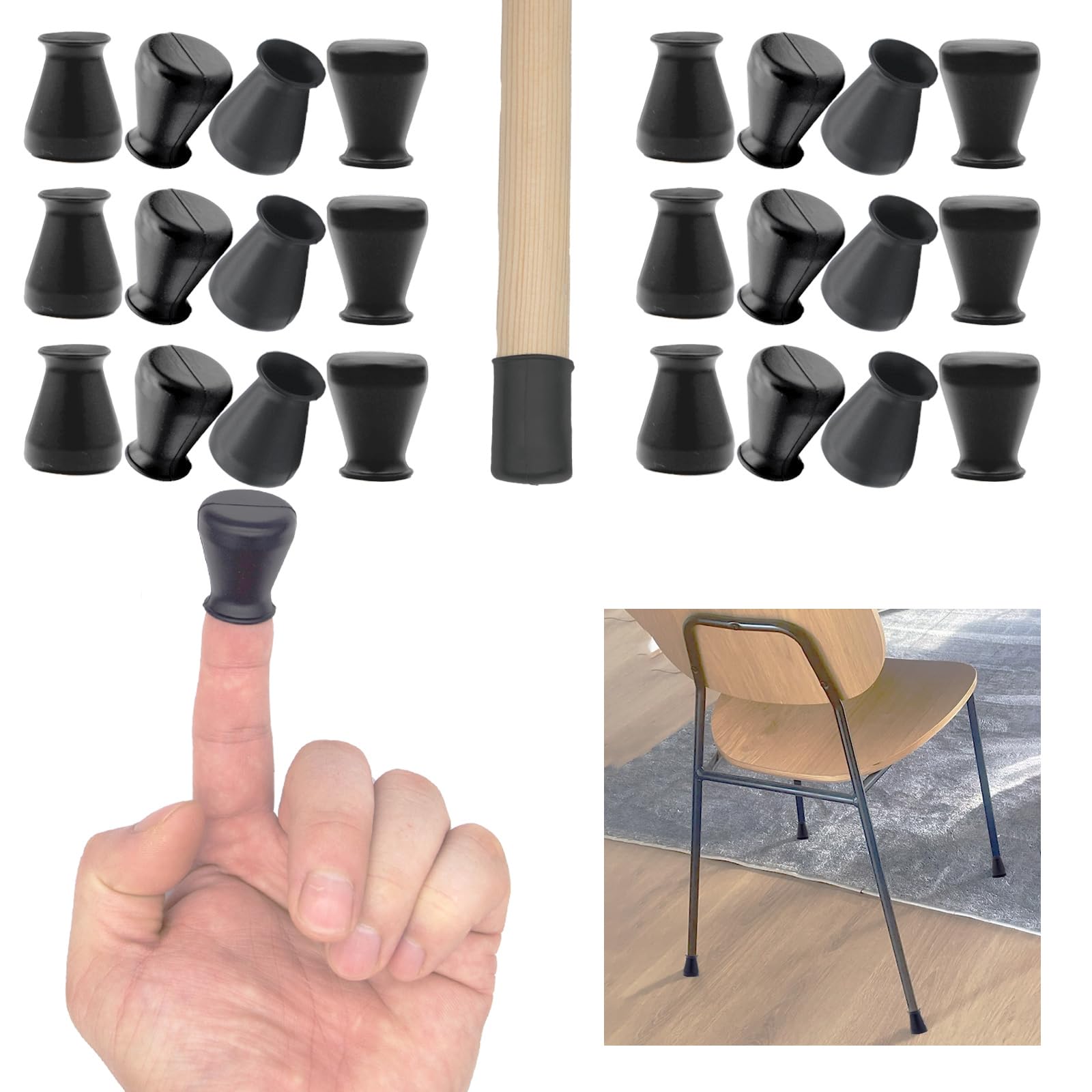 Photo 1 of Simpracon Non Slip Silicone Chair Leg Floor Protectors No Felt Extra Small Chair Leg Caps Bottom Anti Slip Small Furniture Feet Covers for Hardwood Floors Prevent Scratches No Noise,24 PCS