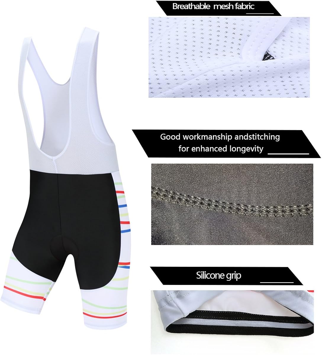 Summer Men's Cycling Jersey Road Bike Jersey Cycling Bib Shorts with 4D Padded Cycling Clothing Set for Men: Clothing