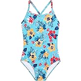 Girls One Piece Swimsuits Summer UPF 50+ Quick Dry Beach Bathing Suit Cross Shoulder Strap Swimwear 2-10 Years