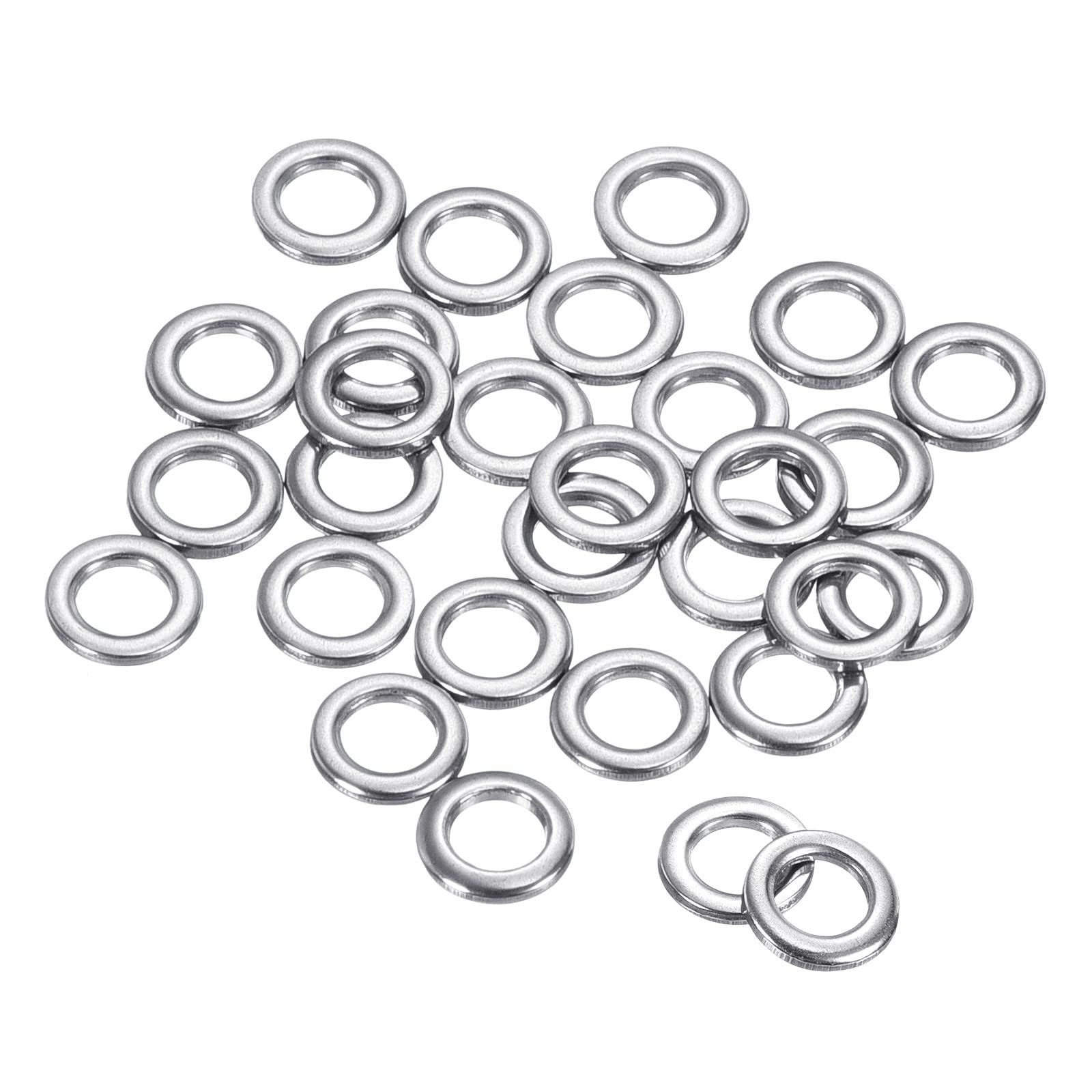 PATIKIL 1.0x3x5mm Fishing Rings, 25 Pack 304 Stainless Steel Solid Ring Lure Connector for Saltwater Freshwater — image 1