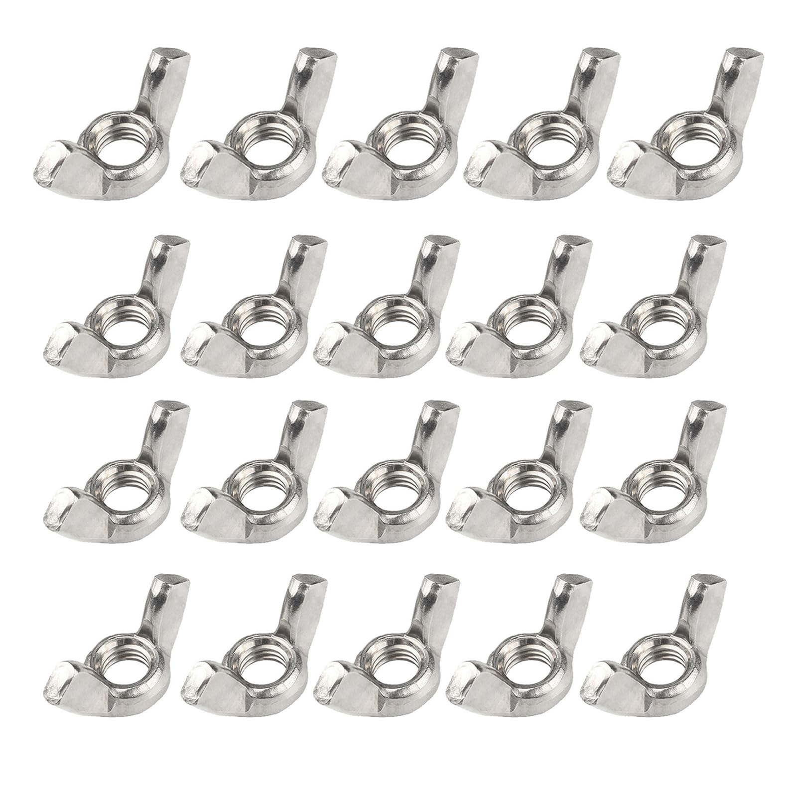 M4 Wing Nuts, 304 Stainless Steel Butterfly Wing Nut, Heavy Duty Hand Twist Tighten Fasteners Parts Screws for Threaded Bolts DIY Tools, Pack of 20