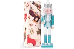 VorFor 12" Christmas Decorations Nutcracker Ornaments,Traditional Wooden Nutcracker Figures Soldier,Festive Collectible Christmas Nutcracker Doll Gift forTable Desktop Fireplace