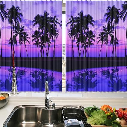 Amazon Com Hgod Designs Summer Kitchen Window Curtain By Palm