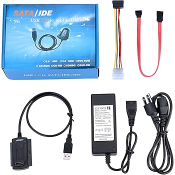 AGPtek SATA/PATA/IDE Drive to USB 2.0 Adapter Converter Cable for Hard Drive Disk HDD 2.5" 3.5" with External AC Power Adapter