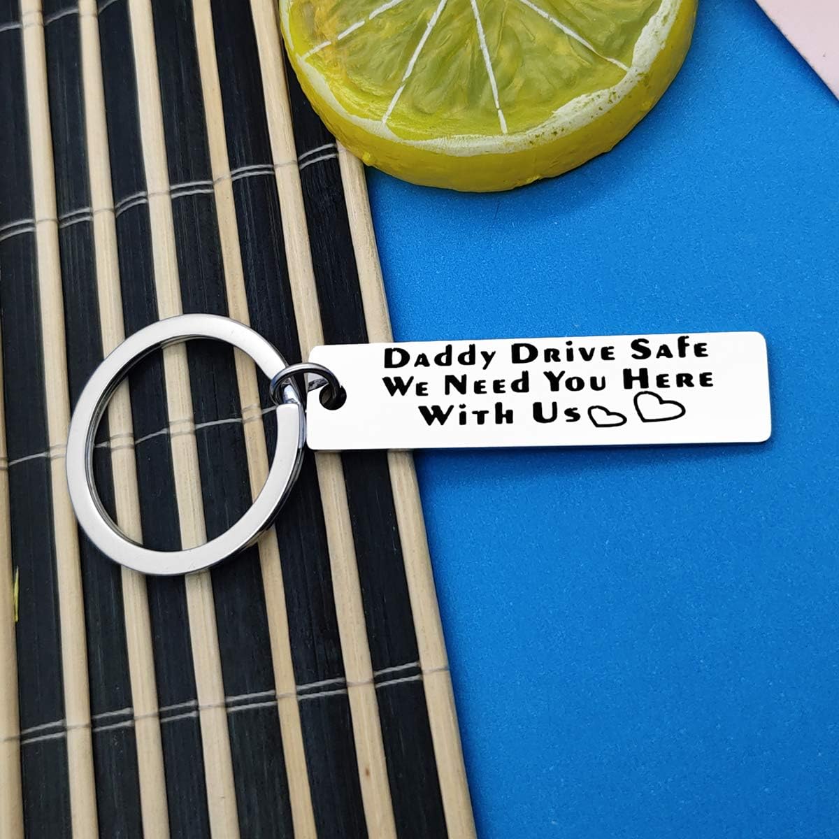 Dad Keyring Gift Fathers Day Gift Daddy Drive Safe We Need You Here with Us Keyring Drive Safe Keyring for Dad Trucker Dad Gift Christmas Birthday Gift Dad Gift from Daughter Son - Image 4