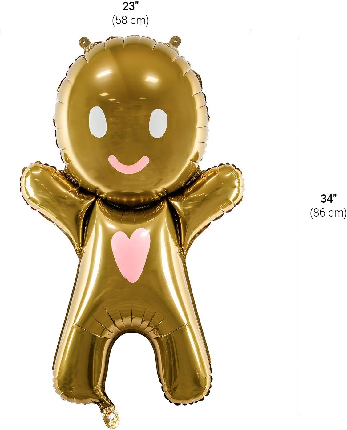 Gingerbread Man Foil Large Party Balloon, Multicolor - Image 5