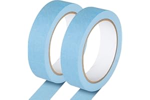 G GEYYANG 2 Pack Light Blue Painters Tape - Sky Blue Masking Tape 1 Inch Wide - Multi-Surface, Smart Adhesion, Indoor & Outdoor - Paint Tape for DIY, Labeling, Art, Car, General Purpose - 180FT Total