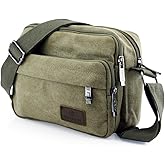 GEARONIC TM Men Vintage Crossbody Canvas Messenger Shoulder Bag Hiking Military Travel Satchel