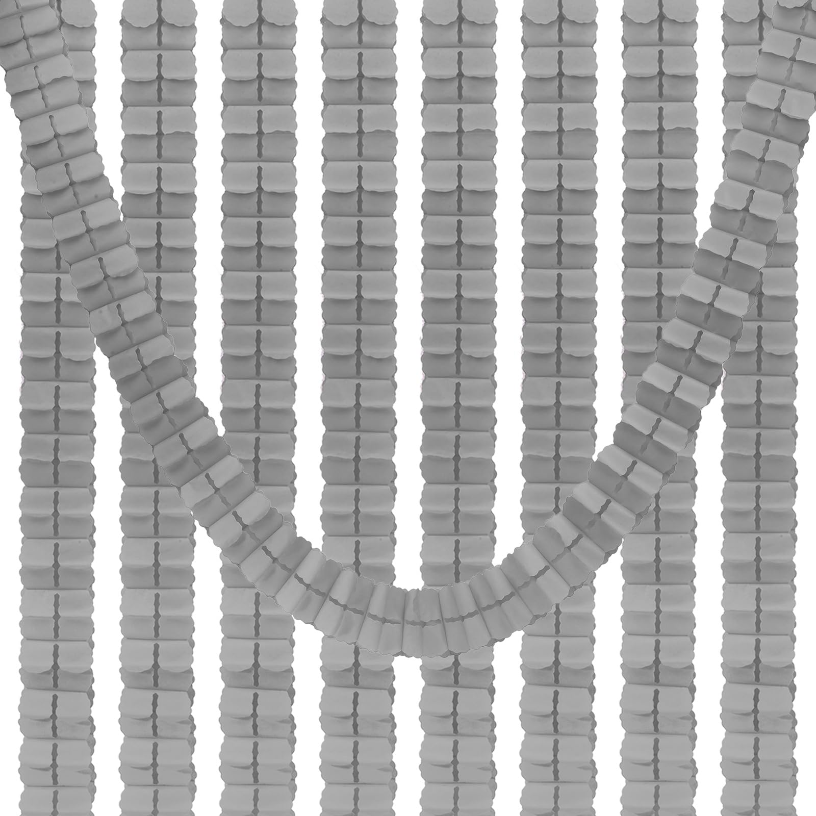 PATIKIL 9.8ft Four-Leaf Garland, 9 Pack Tissue Paper Hanging Flower Garland Reusable Streamers for Party Wedding Backdrop Decorations, Grey