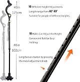 Yinghesheng Folding Walking Stick Adjustable 40-49 in Lightweight Aluminum view 2