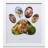 Green Pollywog 5-Opening Paw Print Collage Frame | Paw Print Picture Frame | Display for Photos for Pets | Dog Mom Gift | Dog Dad Collage | Pet Memorial Picture Gallery