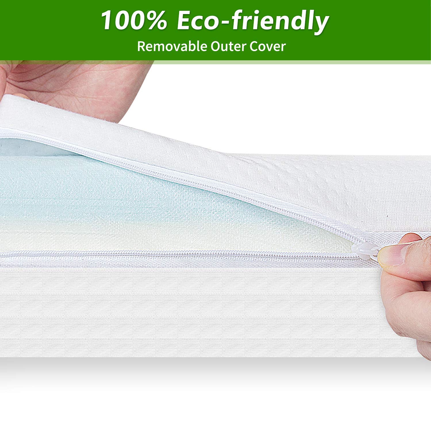 Baby Crib Mattress, Toddler Bed Mattress for Infant Newborn Kids, Breathable Premium Dual Sided Comfort Memory Foam Toddler Bed Mattress with Removeable Cover, White : Baby