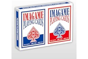 IMAGAME Plastic Playing Cards, Poker Size, Casino Quality, Jumbo Index, Waterproof & Washable, Perfect for Texas Hold’em Poker, 1 Blue Deck & 1 Red Deck