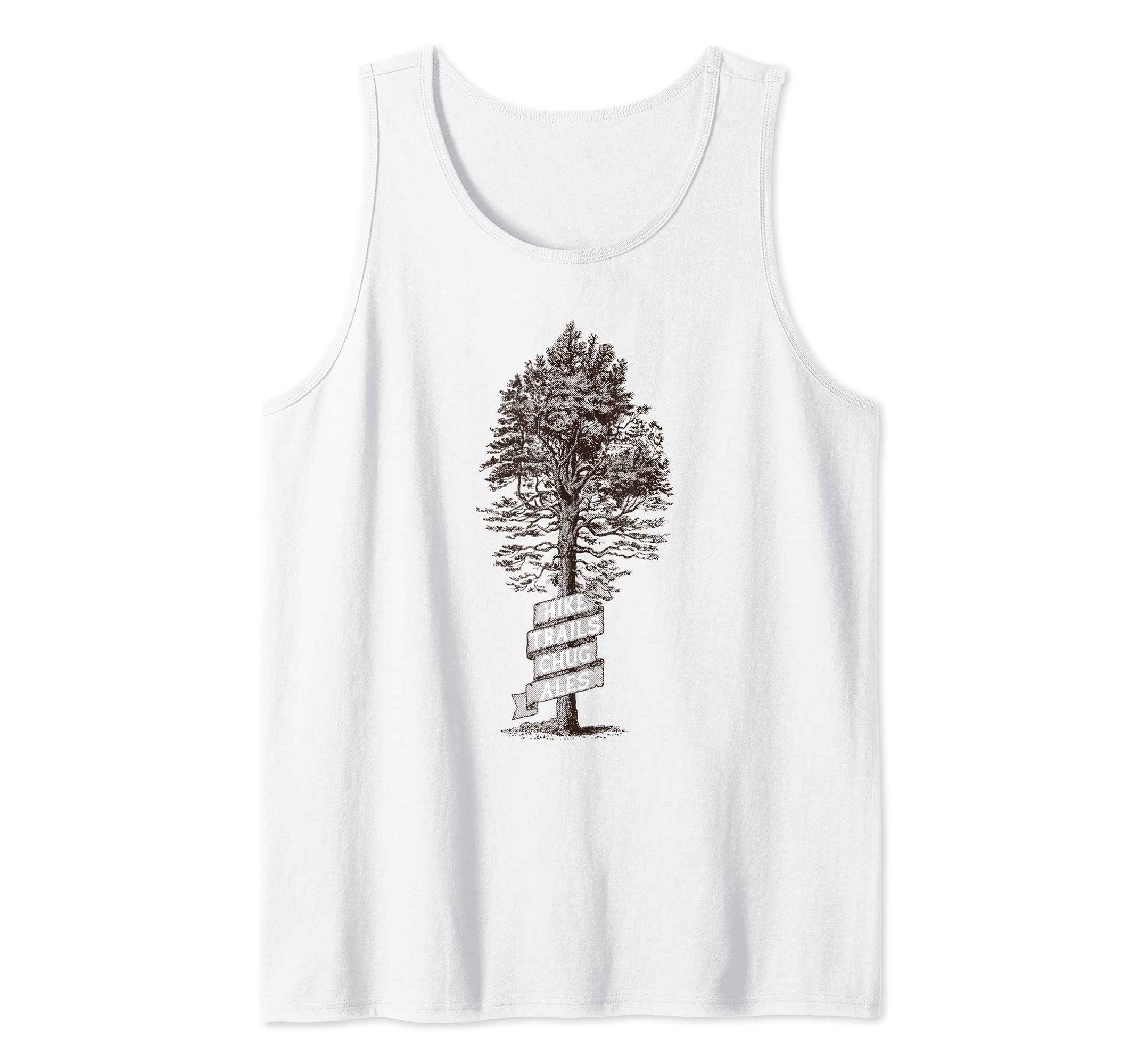 Hike Trails Chug Ales - Vintage Tree & Funny Hiking Graphic Tank Top