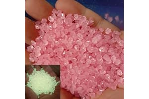 4200 PCS Glowing Stones,Glow-in-The-Dark Stones for Fish Tank Lawn Patio Garden Outdoor Deco and DIY Ideas (Pink)