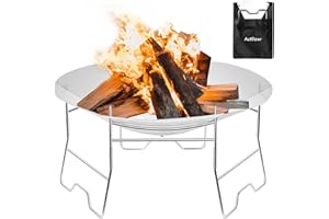 ActDoer Portable Camping Fire Pit - 17 inch Wood Burning Fire Pit with Storage Bag - Camping, Picnics, Backpacking, Outdoor Heating