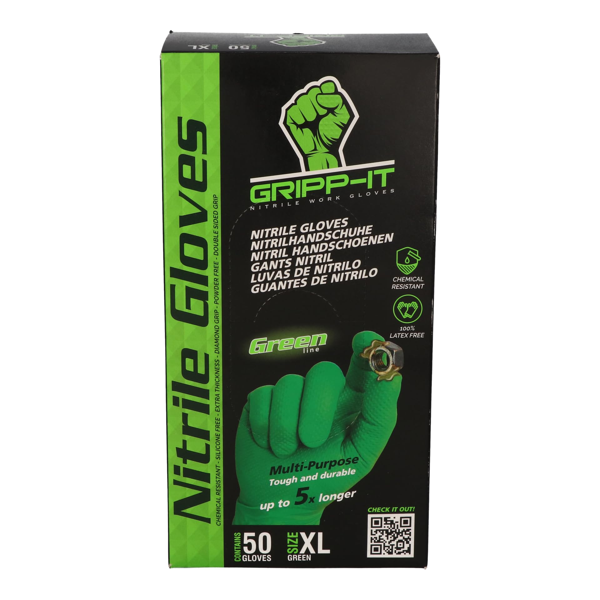 Gripp-It Nitrile Gloves - size XL - Green - Dispenserbox of 50 pcs