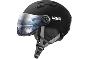 OutdoorMaster Snowboard Helmet with Ski Goggles, Ski Helmet and 2-in-1 Visor Detachable Goggles Set, Protective EPS Foam & 14 Cooling Vents - Snow Helmets for Men, Women & Youth