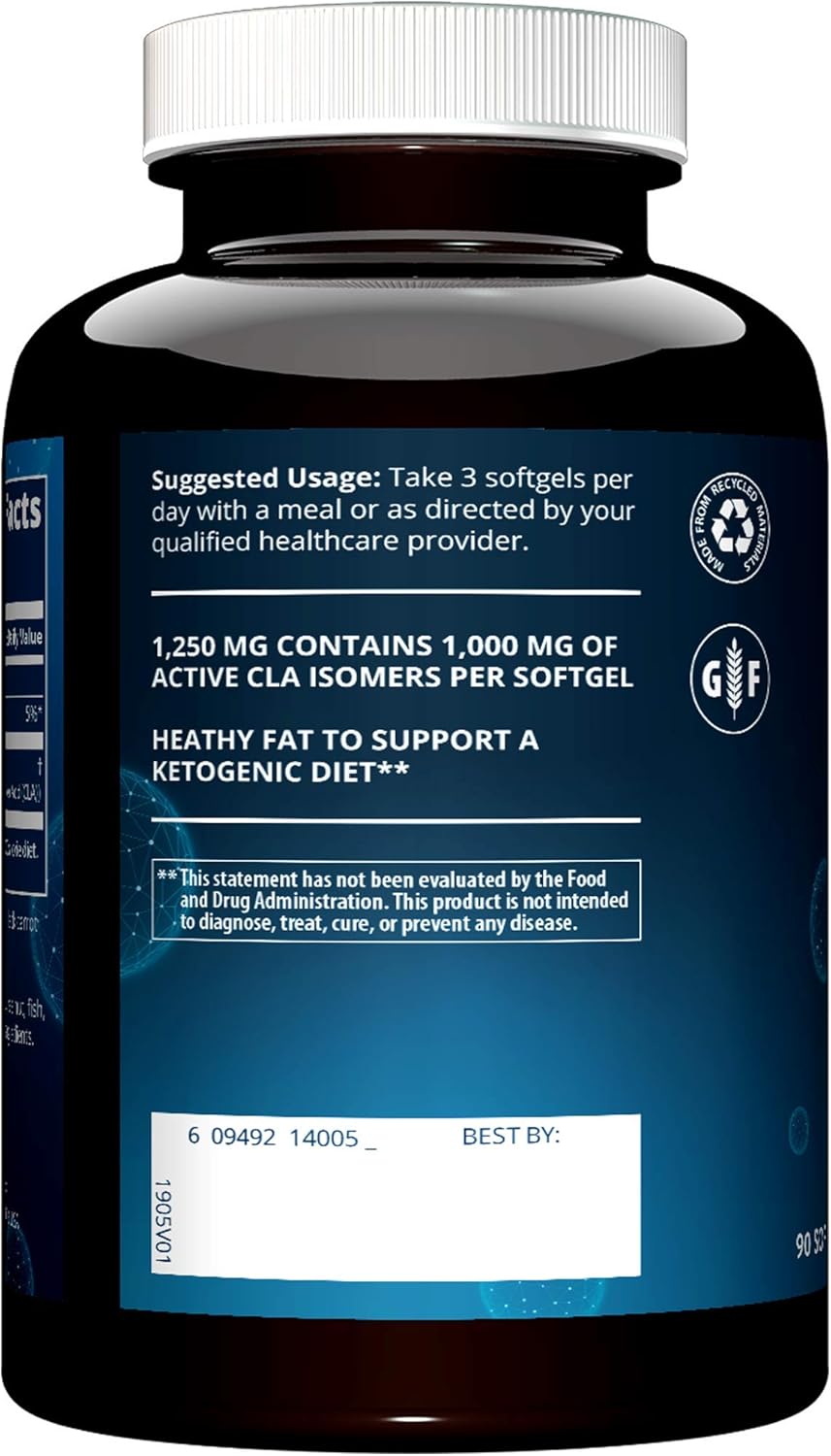 CLA 1250mg - High Potency 80% CLA = 1000mg CLA per Gel Cap: Health & Personal Care